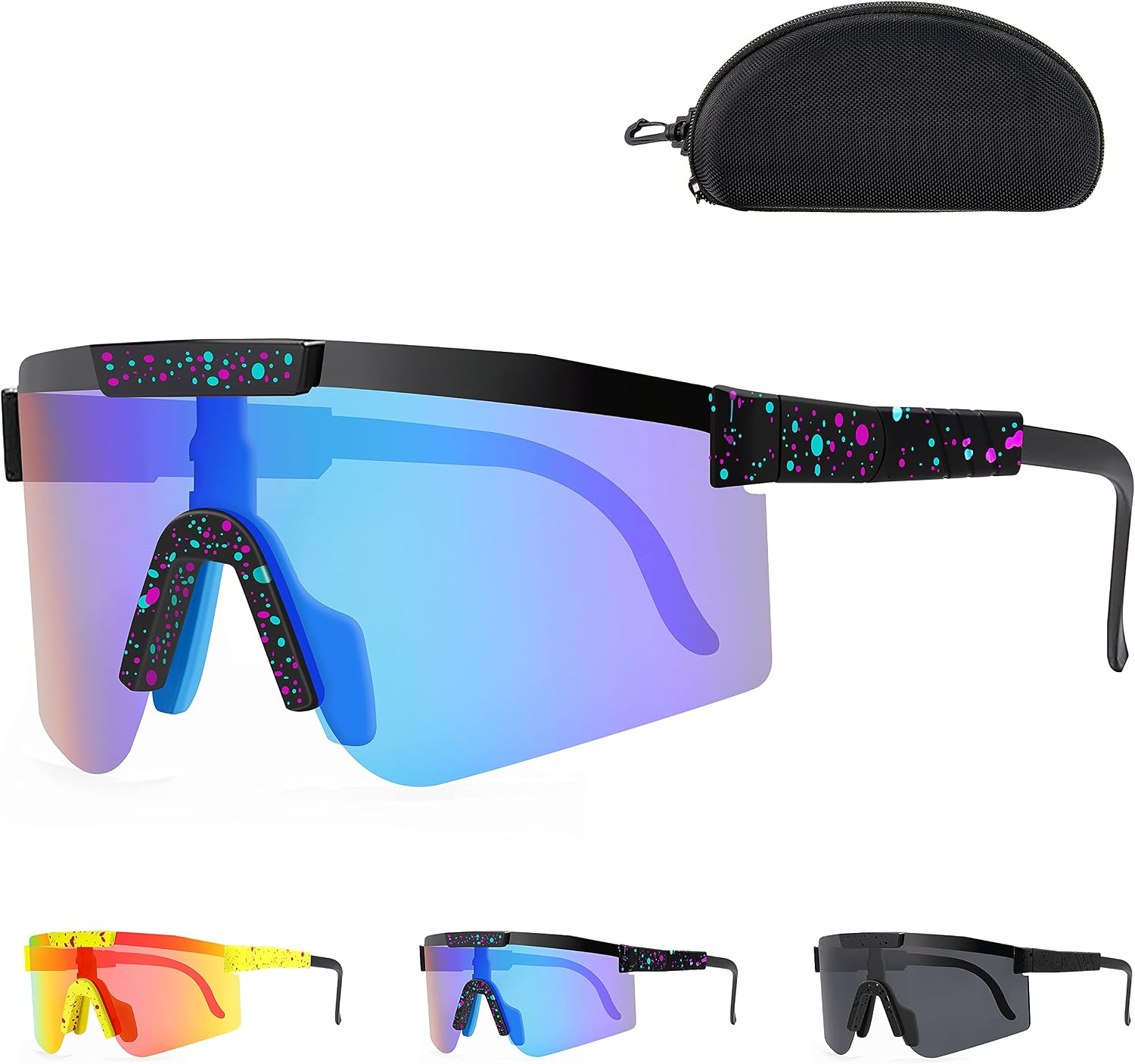 HUBO SPORTS Fahrrad-Sonnenbrille – Mit 5 Austauschbaren Gläsern, Polarisiert, Für Radfahren & Outdoor