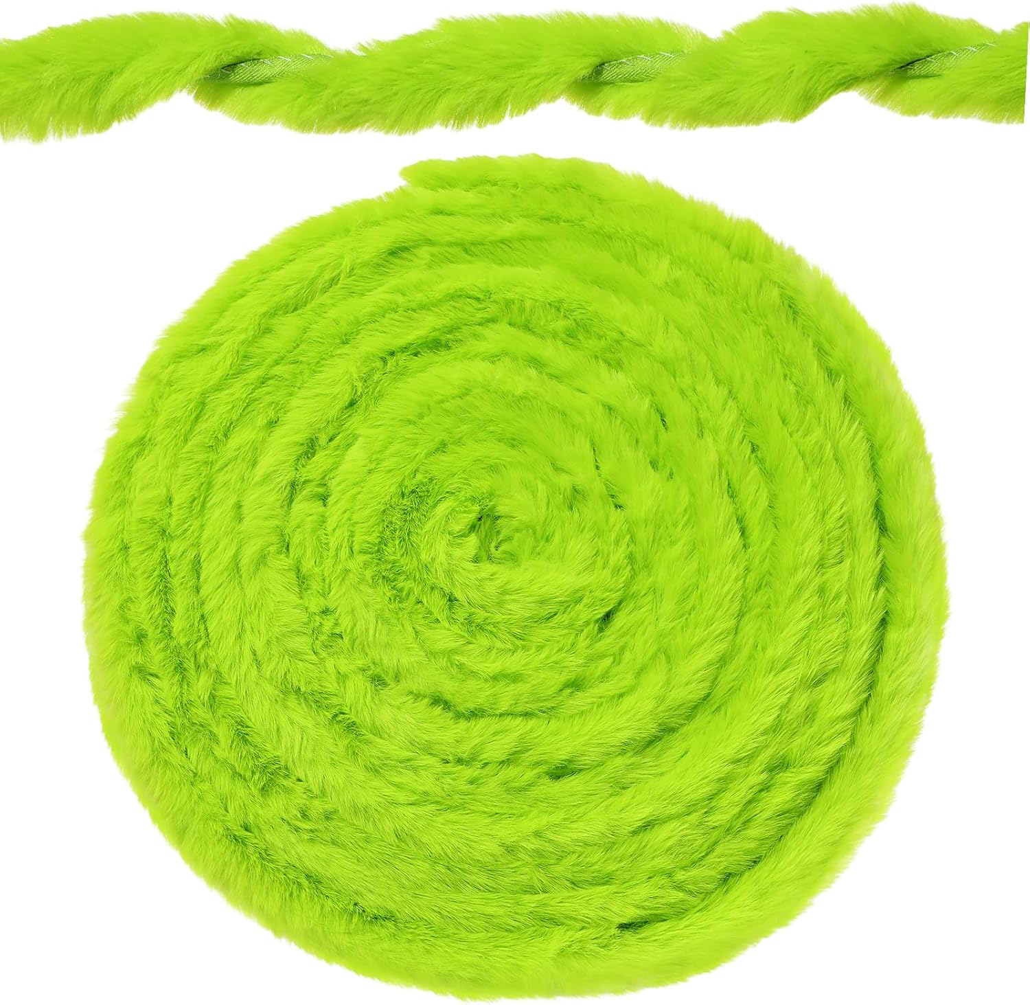 Wreaths, Garlands & Swags - Christmas Faux Fur Ribbon Trim Winter Xmas Tree Winding Garland Artificial Furry Stripe Accessory Holiday Faux Fur Fabric Roll Garland for Xmas Party Sewing Costume Trimming (Green, 2 Inch x 40 Ft)