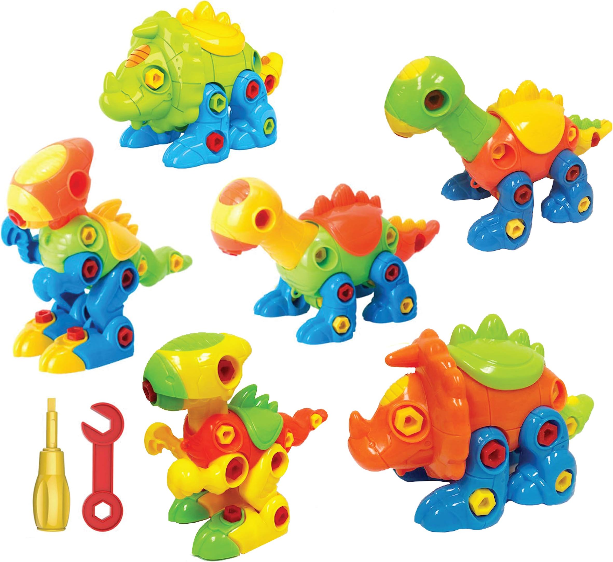Charmed Toys Fun, Construction Engineering Building Play Set for Boys Girls Toddlers, (Dinosaurs)