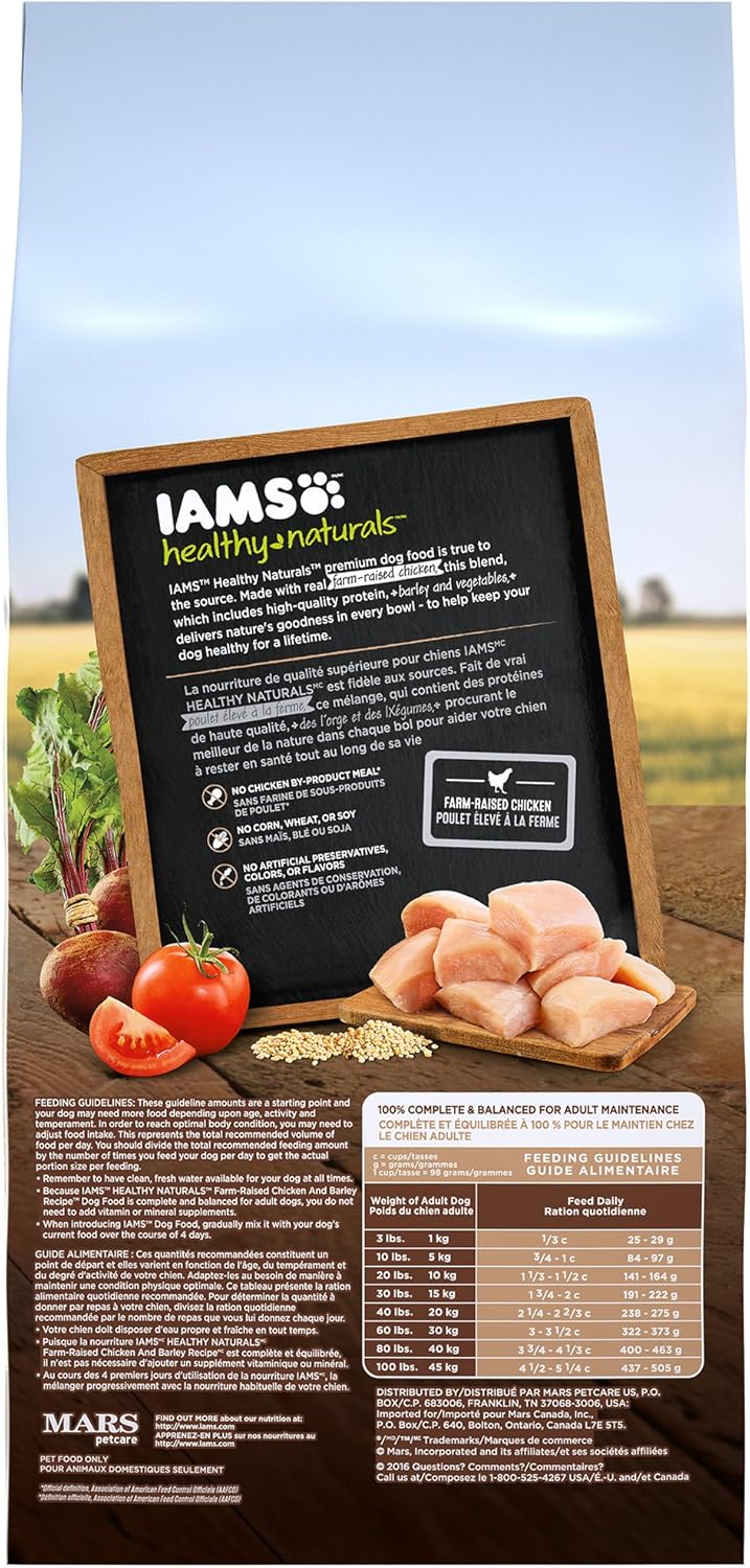 Amazon Com Iams Healthy Naturals Adult Chicken And Barley Recipe Dry Dog Food 5 5 Pounds Discontinued By Manufacturer Pet Supplies