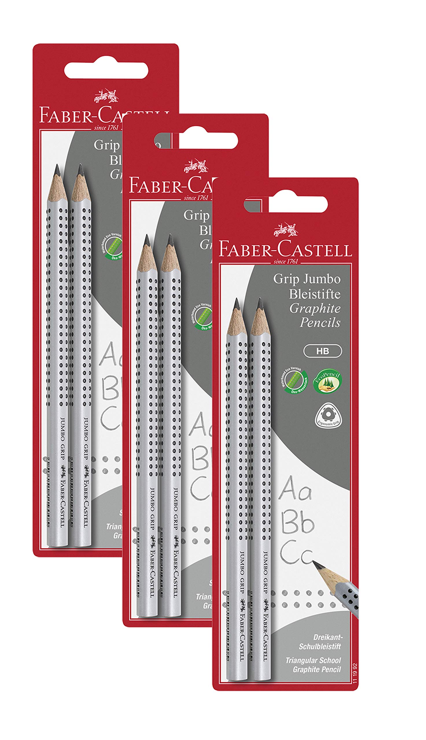 Faber-Castell 111992 Jumbo Grip HB Pencil, Stationery (Pack of 2, Jumbo Pencil, 3 Packs)