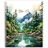 2026-2028 Monthly Planner, 2 Year Monthly Planner 2026-2028, July 2026 - June 2028 Planner with 24 Monthly Tabs, Holidays, Motivational quotes, 9" x 11", Forest Landscape