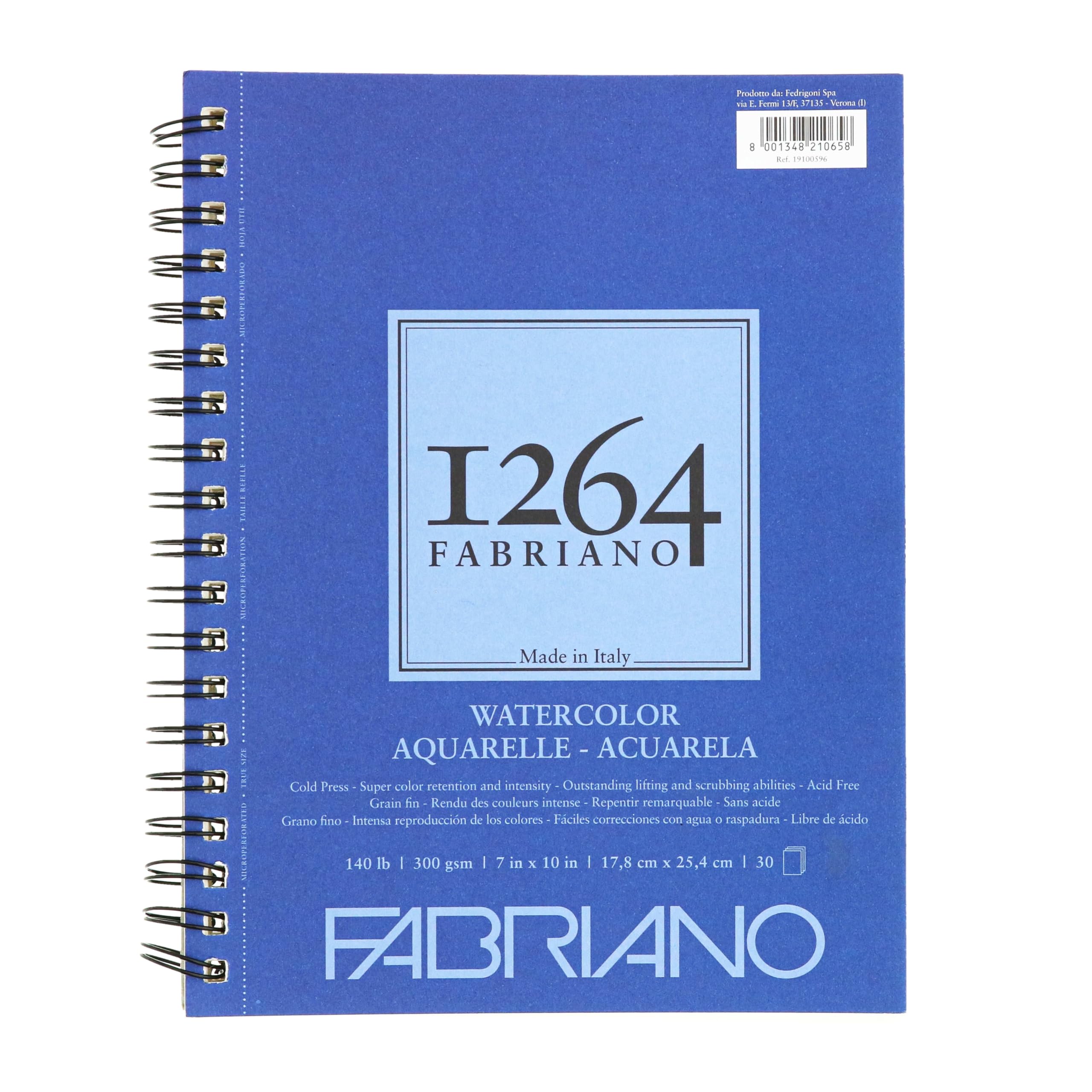 Fabriano 1264 Watercolor Pad, 7 x 10, Bright White