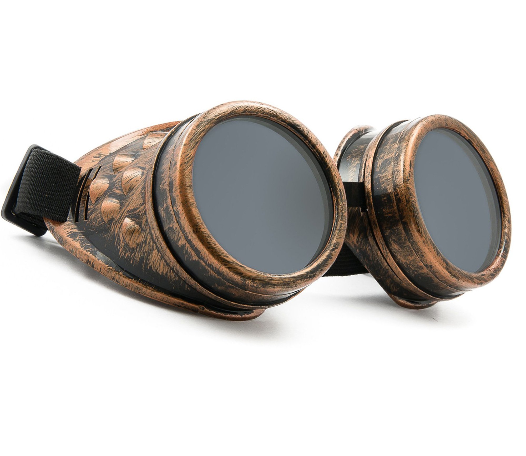 Morefaz Welding Cyber Goggles Steampunk Goth Cosplay Sunglasses 50s Round Glasses Vintage Hippy Party Fancy Dress MFAZ Ltd (Copper)