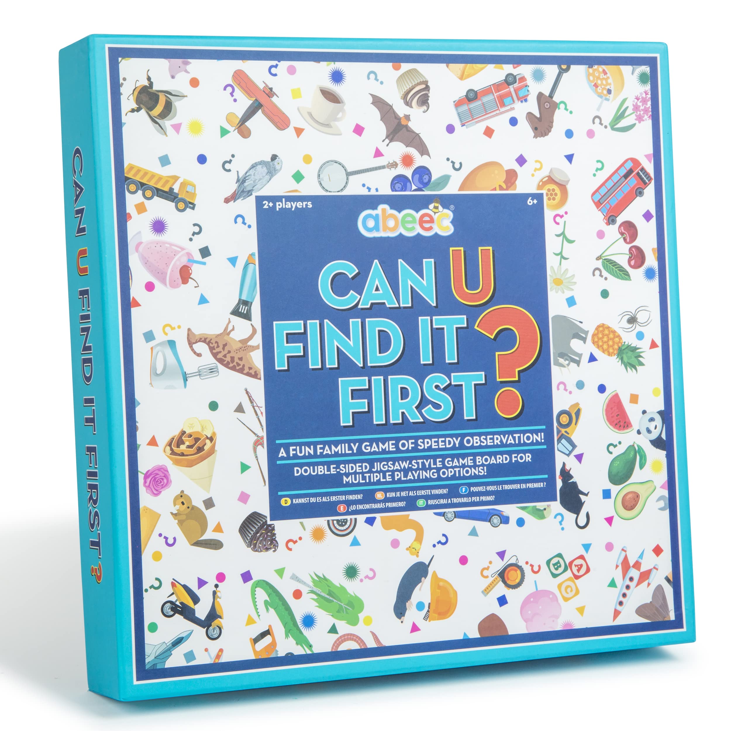 abeec Can U Find It First | Family Observation Board Game | 2 to 4 Players | Ages 4+ | 350 Objects to Spot | Birthday Gift for Kids