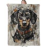 Dachshund Dog Throw Blanket Gifts for Women Girls Kids Adults, 50x60 in, Flannel Blankets for Bedroom, Camping, Couch, Room Decor, Fuzzy Warm Cozy Soft