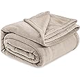Bedsure Fleece Bed Blankets Queen Size Oxford Tan - Soft Lightweight Plush Fuzzy Cozy Luxury Blanket Microfiber, 90x90 inches