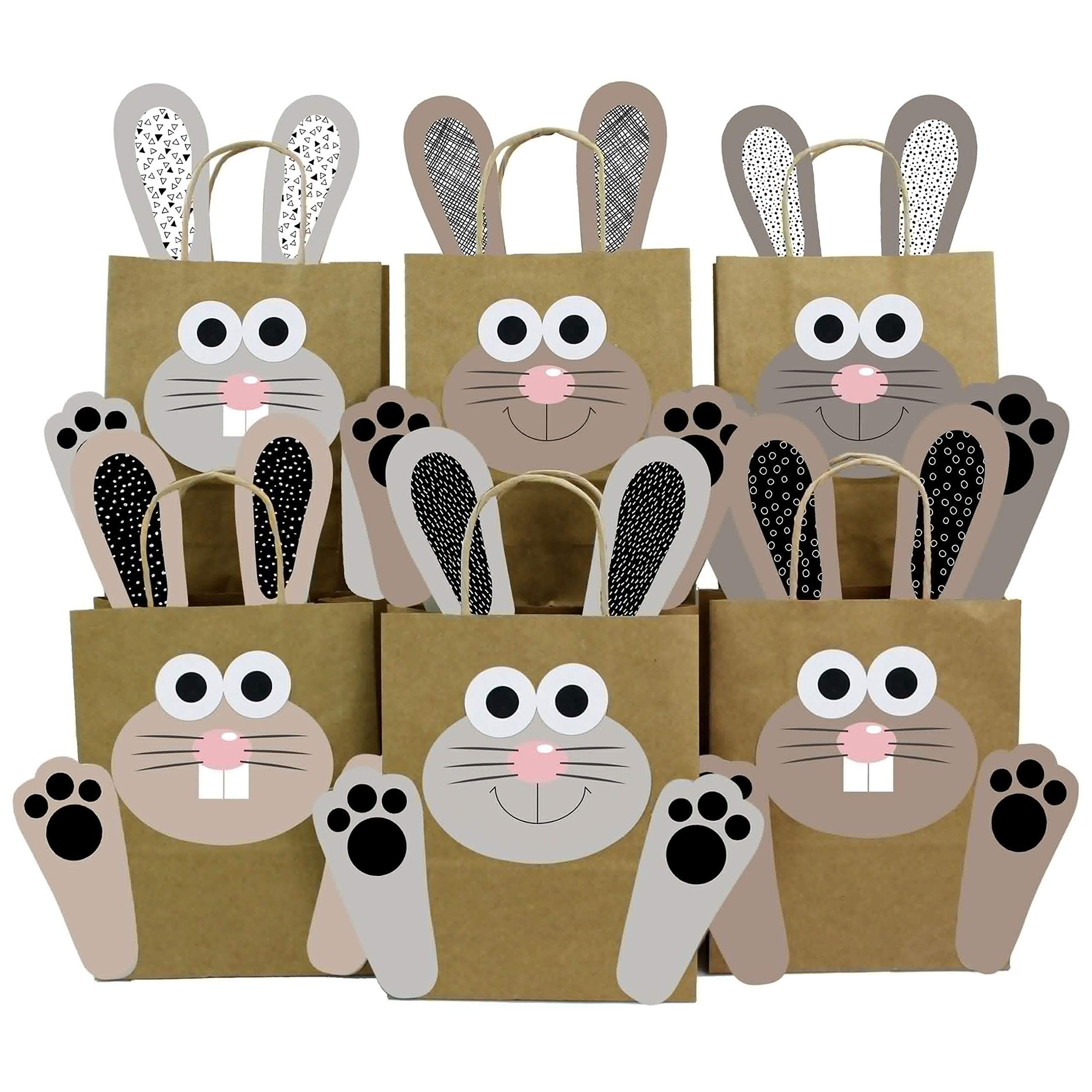 Papierdrachen DIY Easter gift bags with Easter bunny in black and white to fill yourself - for the packaging of gifts for children and adults — image 1