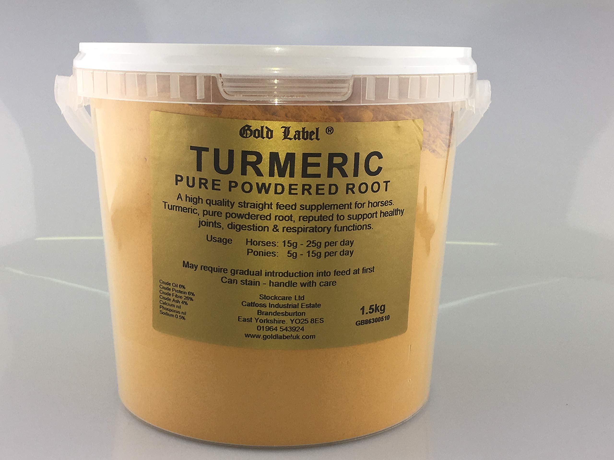 Gold Label Unisex's Turmeric, Clear, Regular