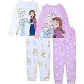 Disney girls 4-piece Snug-fit Cotton Pajama Set, Soft & Cute for Kids