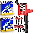 Bravex Ignition Coil Pack DG511 & Spark Plugs SP515 SP546 Compatible with Ford Expedition F150 F250 Super Duty Lincoln 5.4L V8 3L3E12A366CA C1541 FD508 UF537 Set of 8(15% More Energy)