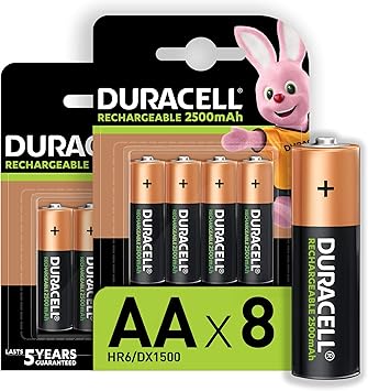 Duracell - Pilas Recargables AA 2500 mAh, paquete de 8: Amazon.es: Electrónica