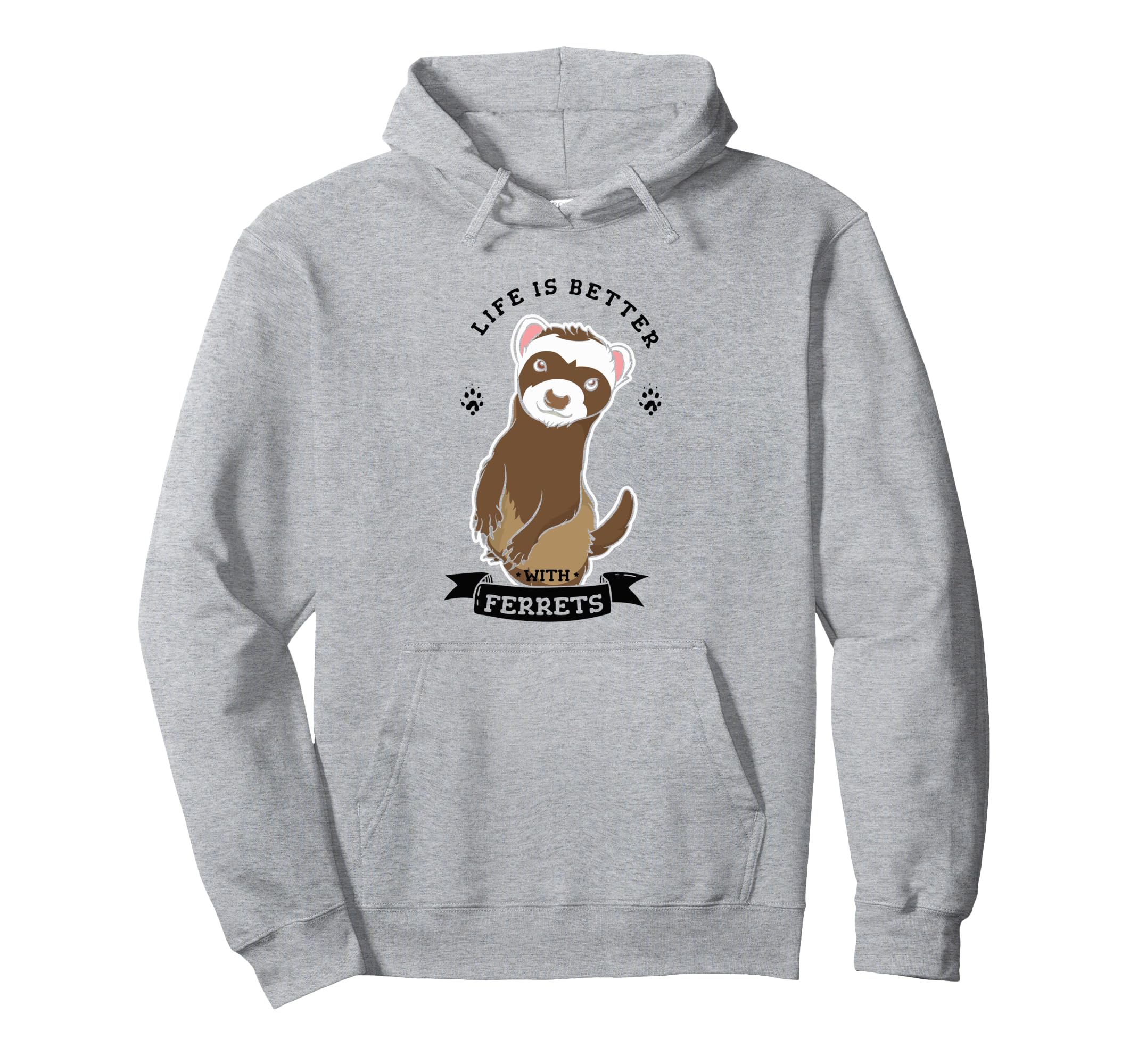 Life With Ferrets Cute Rodent Pet Quote Pullover Hoodie