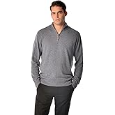 Cashmere Boutique 100% Pure Cashmere Half Zip Sweater for Men –Pullover, Long Sleeve, Soft and Warm Quarter Zip Sweater