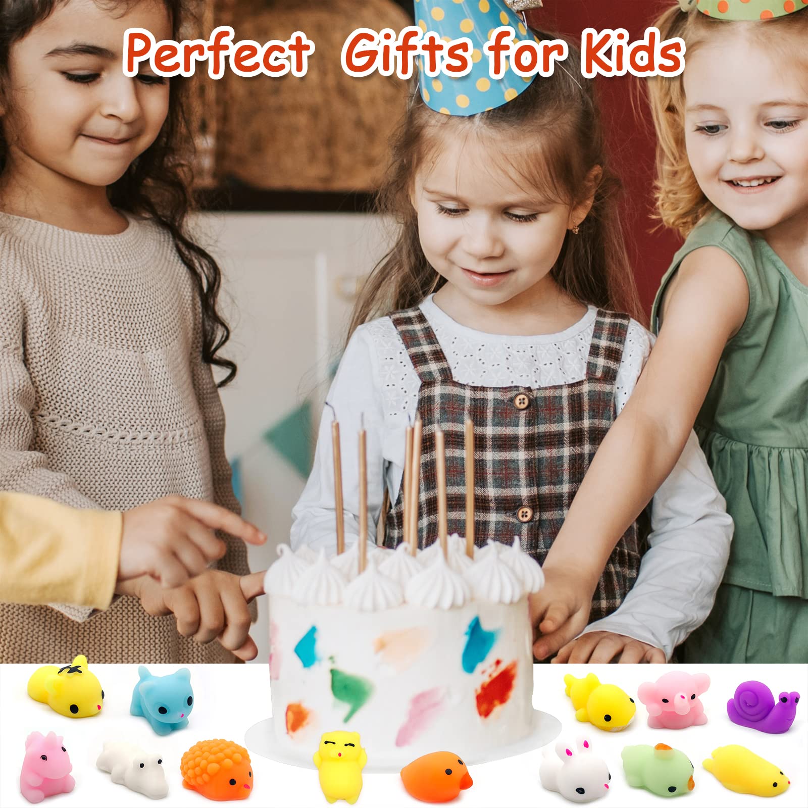 100 Pcs Kawaii Squishies, Mochi Squishy Toys for Kids Party Favors, Mini Sensory Stress Relief Toys, Goodie Bags Novelty Toy, Classroom Prizes, Birthday Gift, Fidget Toys, Random