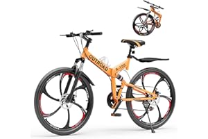 Brightpeak 26" Foldable MTB – 21-Speed Full Suspension, High-Carbon Steel Frame, Dual Disc Brakes & Quick-Release Tires – Adults & Teens (Multiple Colors)