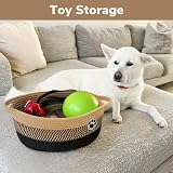 TIMEYARD Dog Toy Basket Storage Bin with Paw Design 30 x 20 x 13 cm view 2