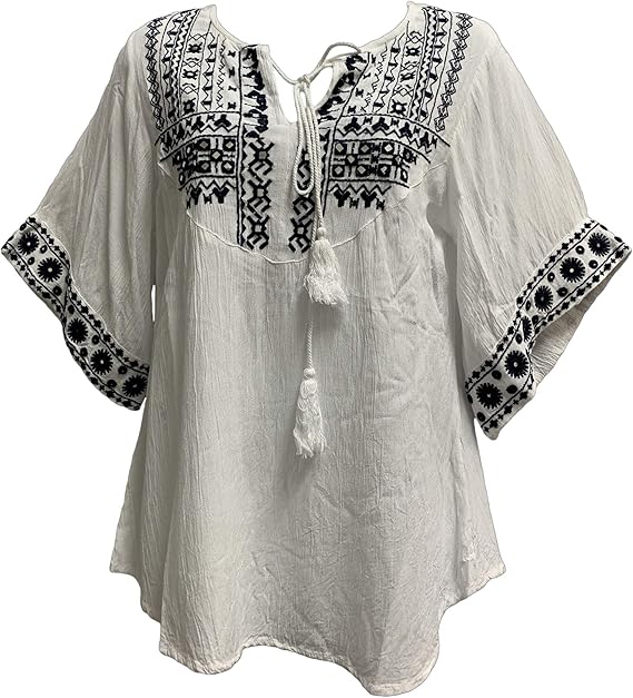 gauze peasant blouse