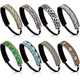 Sintege 8 Pcs Woman Elastic Headband Adjustable Non Slip Headbands,Fresh | Adjustable Solid Color Boho Hair Bands for Women Sport Yoga Makeup Stylish Hairband