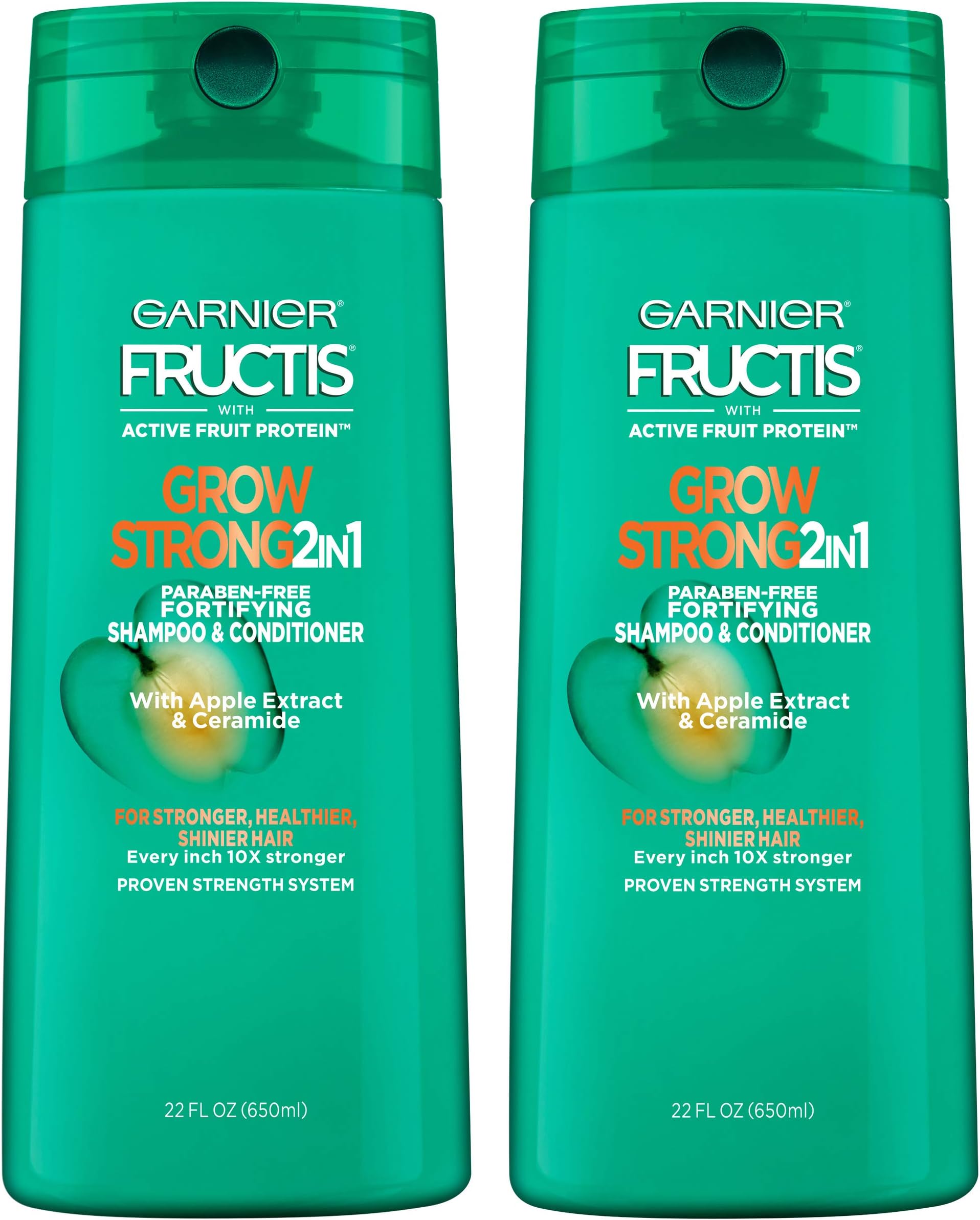 Garnier Hair Care Fructis Grow Strong 2 in 1 Shampoo and Conditioner, 22 Fl Oz, 2 Count