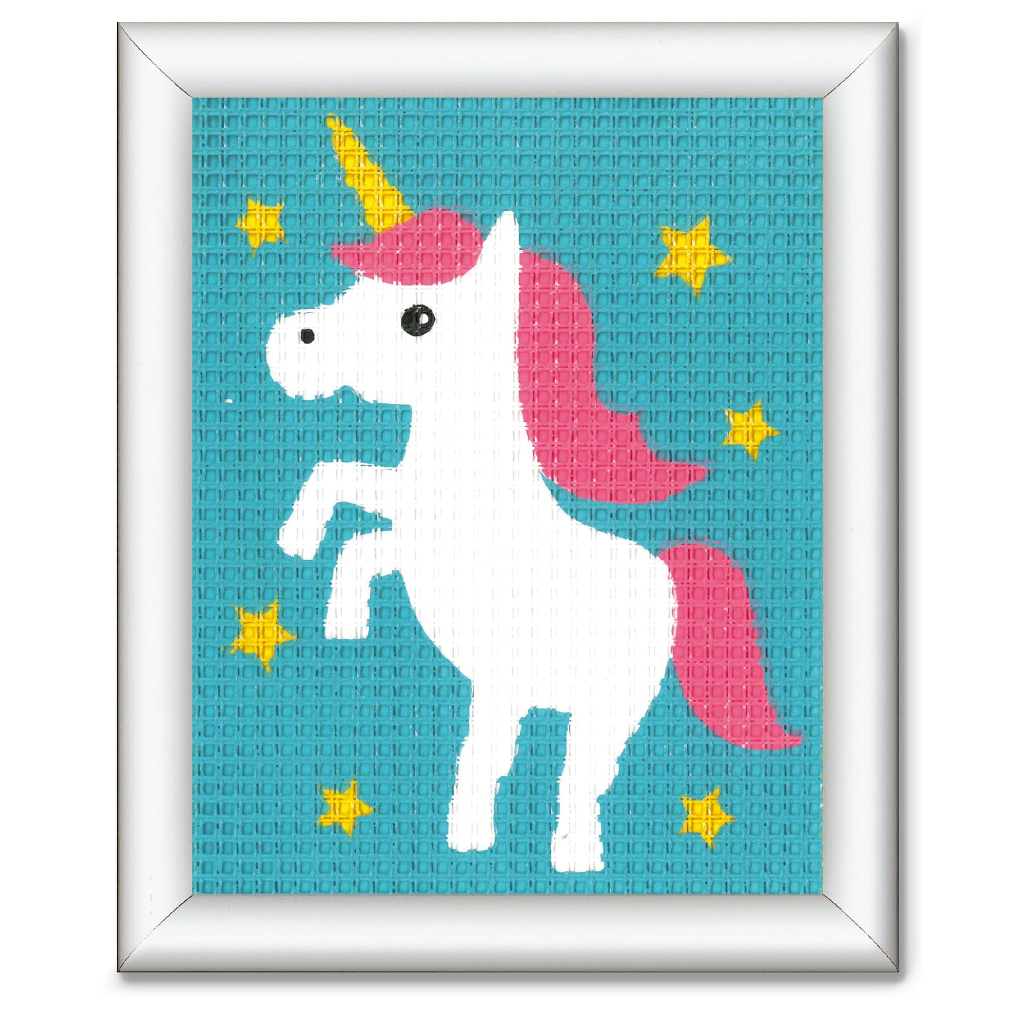 Vervaco Cross Stitch Unicorn Pre-Printed Crewel Picture Stickbildp Refill Pack Vorbeze Nice, Cotton, multicolour, 12.5 x 16 x 1 cm