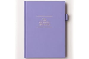 JXSELECT Elegant Reading Journal - 60 Book Reviews Logbook with Pen Holder & Back Pocket - Track Your Reading Progress - Ideal Gift for Book Lovers & Avid Readers (Lavender)