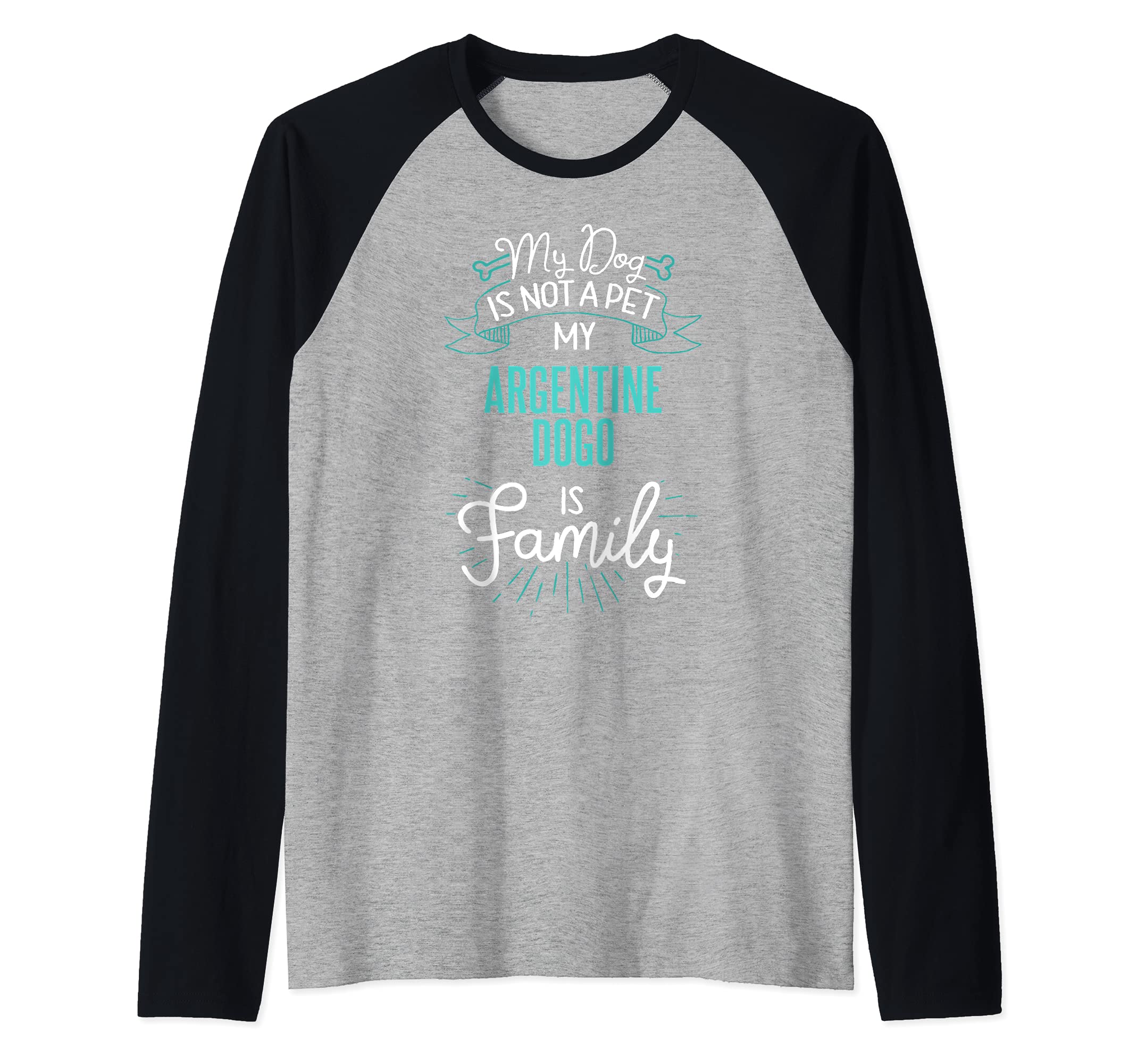 Cute Argentine Dogo Design Family Dog Giftn Raglan Baseball Tee