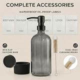 MIUSITE Glass Soap Dispenser 500ml Grey with Non-Slip Silicone Base 2pc view 7
