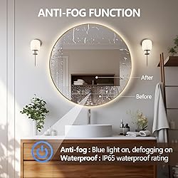 Niccy 44" LED Backlit Round Mirror for
