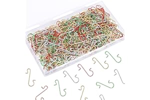 SEPGLITTER 240Pcs Christmas Ornament Hooks Metal Wire Hooks S-Shaped Hangers with Storage Box for Ornament Hooks Christmas Tree (Gold, Silver, Red and Green)
