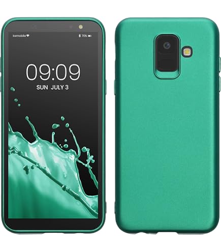 Xinyunew Cover Portafoglio In Pelle Con Vetro Temperato Per Samsung Galaxy A6 Plus 2018, Grigio, Con Slot Carte E Supporto