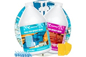 KHKD RESIN Table Top Epoxy Resin Kit - 2 Gallon Crystal Clear Epoxy Anti-Yellow, Self Leveling, Non-Toxic for Tabletops, Bar Tops & Surface Coat, River Tables, Wood, DIY and Art Resin Casting