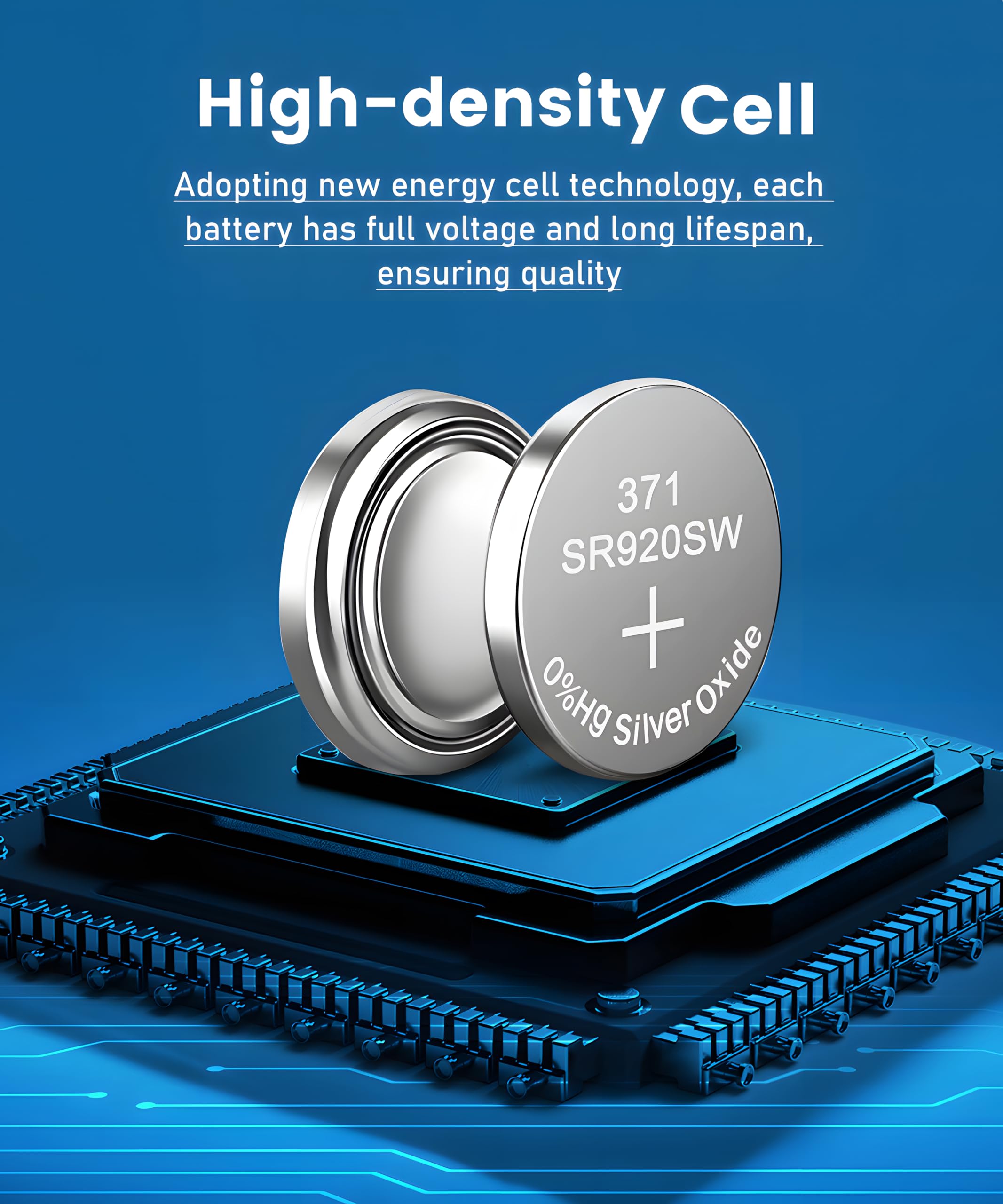 YKM 371 SR920SW Battery AG6 370 371 V371 1.55V Silver Oxide Batteries Replacement for Watch Button Coin Battery 20 Pack