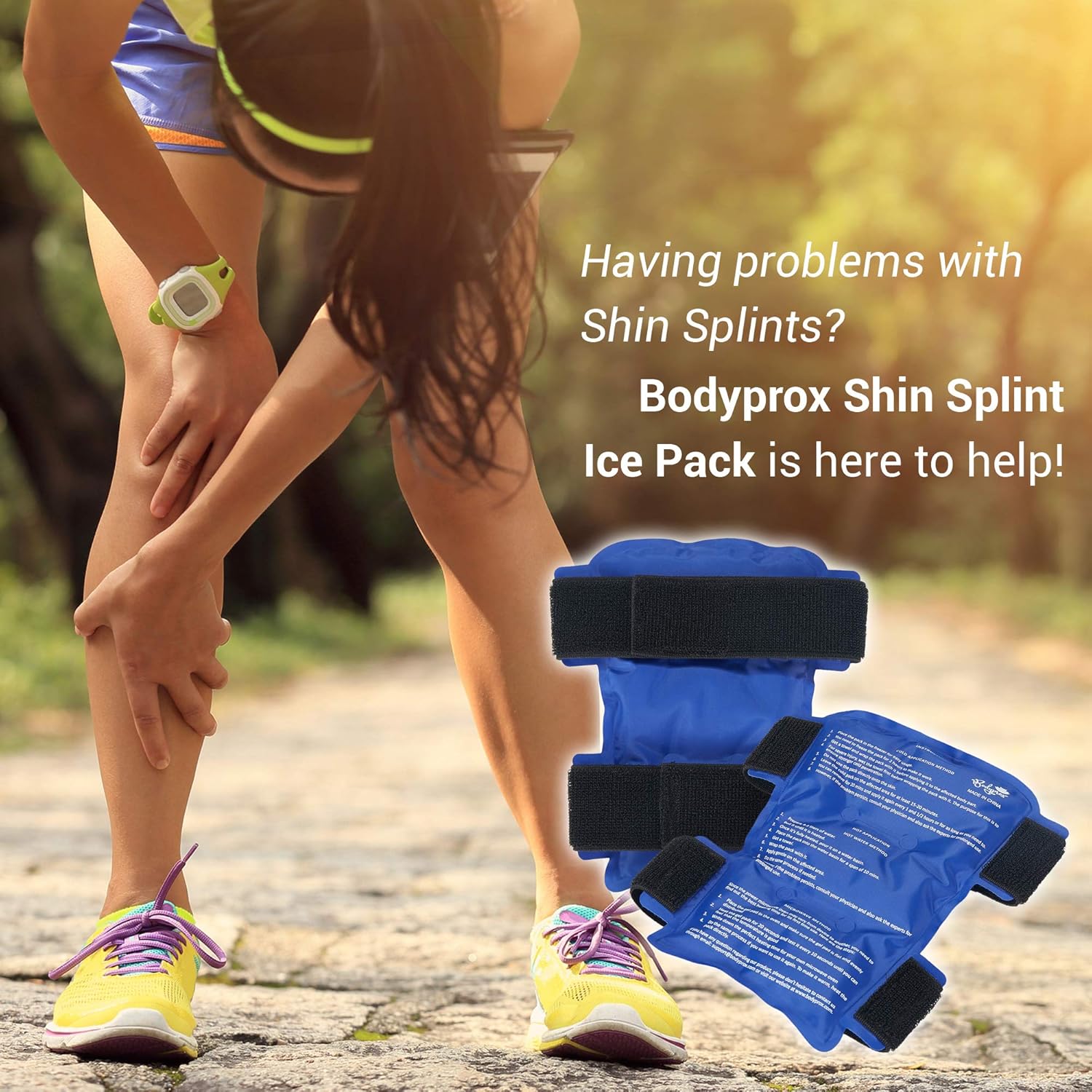 Shin Splint Ice Pack 2 Pack - Reusable Shin Cold and Hot Wrap for Shin Splints Pain Relief, Flexible Ice Pack for Runners: Health & Personal Care