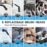 HOOFUN Electric Spin Scrubber 2024 Upgraded Cordless Power Brush 8 Heads view 6
