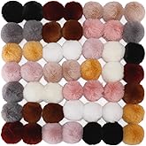 Suncalla 50 Pcs Faux Fur Pom Poms for Hats 3 Inch Fluffy Large Pompoms Balls with Elastic Loop for Beanie Shoes Scarves Gloves Keychains Bags Accessories Clothes Knitting Crochet Items DIY Balls