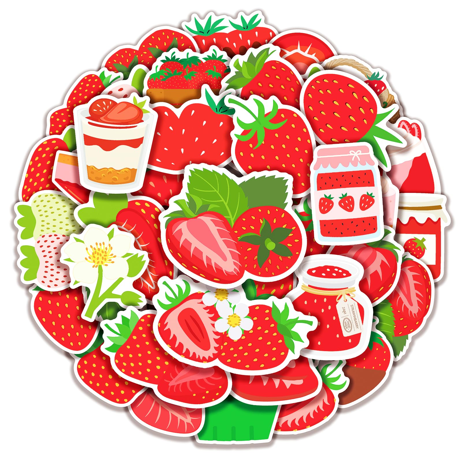 Photo 1 of 100 Pack Strawberry Stickers, Strawberry Shortcake Party Favors, Birthday Decorations