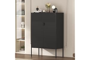 XIUSVON Metal Storage Cabinet with Magnetic Doors, Colorful Armoire de Rangement Garage Cabinet, Steel Tool Cabinet with Mesh