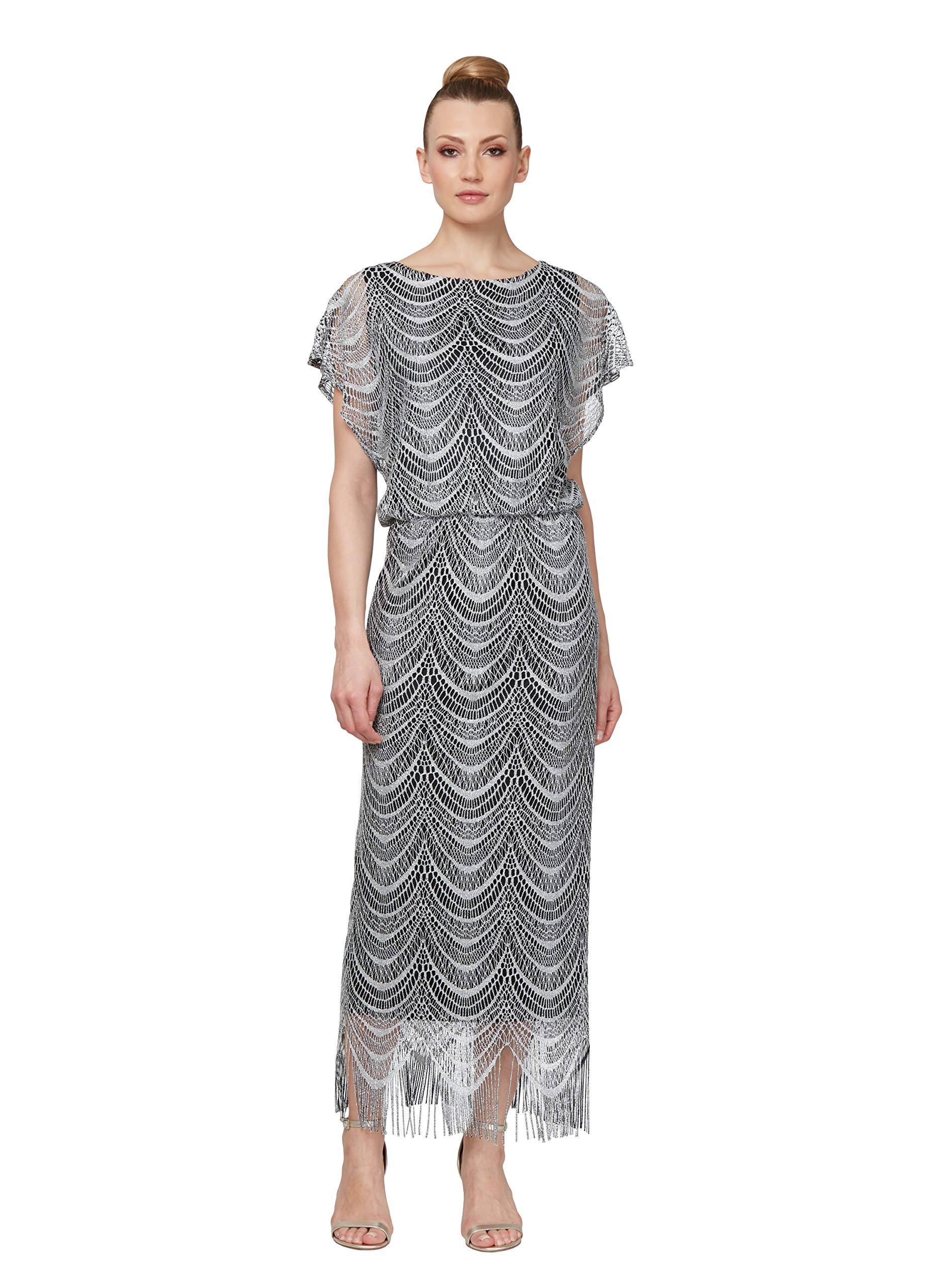 S.L. Fashions Women's Metallic Crochet Dress (Plus Size and Missy)
