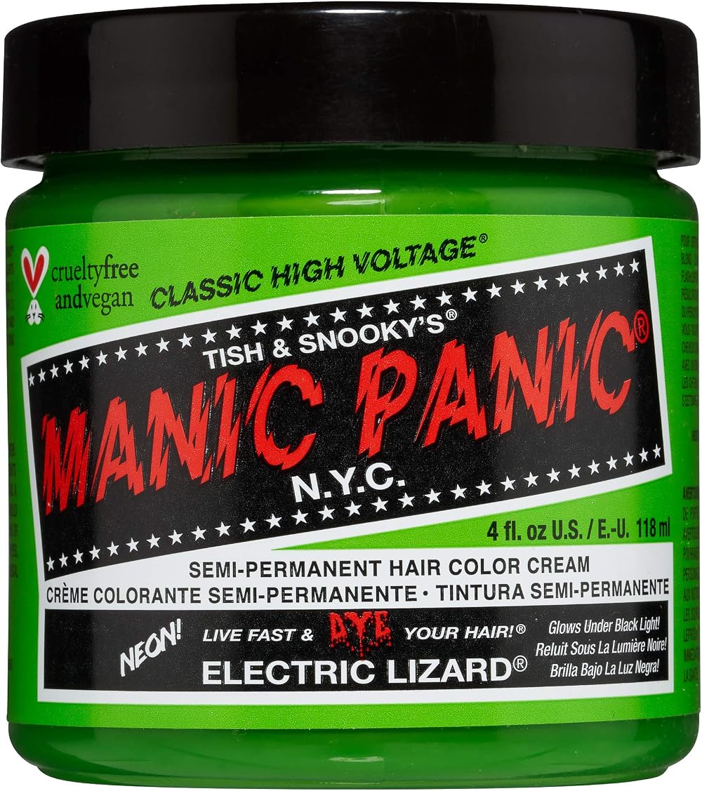 Manic Panic High Voltage Electric Lizard Green Cream Hair Dye 118ml Cruelty Free