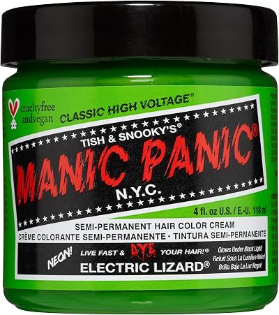 Manic Panic High Voltage Electric Lizard Green Cream Hair Dye 118ml Cruelty Free