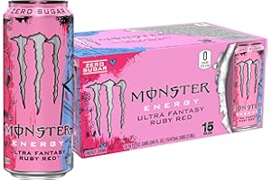 Monster Energy Ultra Fantasy Ruby Red, Sugar Free Energy Drink, 16 Ounce (Pack of 15)