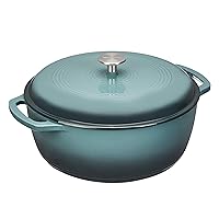 Amazon Basics Enameled Cast Iron Dutch Oven-7.3-Quart, Grey, 7.3QT