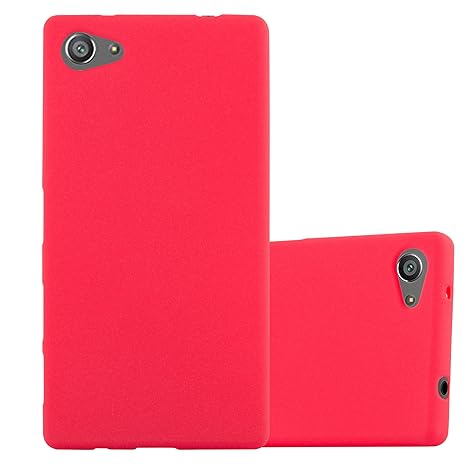 Cadorabo Hülle für Sony Xperia Z5 COMPACT - Hülle in Frost ROT – Handyhülle aus TPU Silikon im matten Frosted Design - Siliko