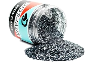 DIDSPADE 2oz Loaded Gun 0.015" Medium Gunmetal Gray Metal Flake Solvent Resisitant Glitter | Paint Metal Flake | Flake for Automotive Spray and Spray Painting | Glitter for Epoxy Resin