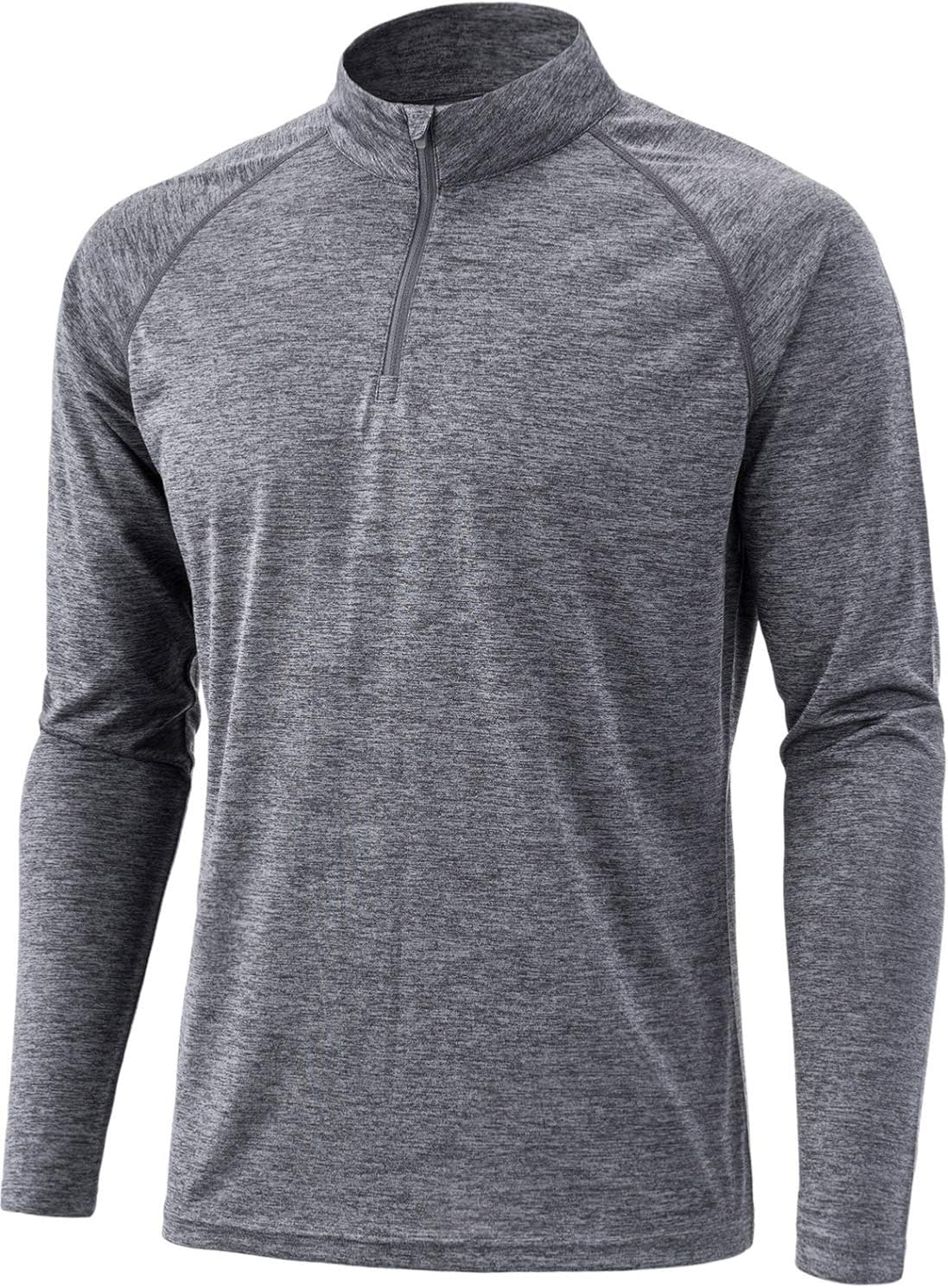 TSLA Men's 1/4 Zip Pullover Long Sleeve Shirt, Quick Dry Performance Running Top, Athletic Quarter Zip T-Shirt : Clothing