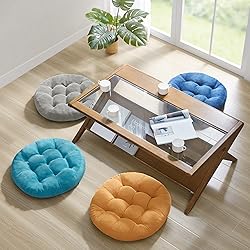 Floor Cushion Pillow Set of 2, Round Large Pillows