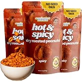 Confusion Snacks Spicy Peanuts, Chili Masala &ndash; Keto, Vegan, Gluten Free, Seed Oil Free, Resealable 3-Pack, 7oz