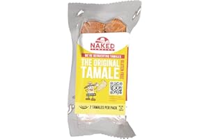 NAKED TAMALES Original Tamales - Authentic 7 oz. Tamales (2-Pack) - High Fiber & Protein, Low Calories - Made with All-Natural Pork Lard, 100% Natural & Gluten-Free - Microwavable in 30 Sec (1) or 60 Sec (2) - Perfect Affordable Snack or Meal - 30 Days Refrigerated, 1 Year Frozen!