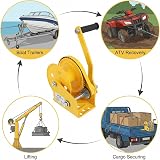 AIM Tools 1200LB Hand Winch Manual Crank Ratchet Gear Auto Brake Boat Trailer view 7